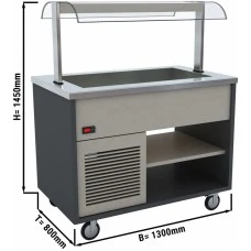 Холодильна витрина - 1,3 x 0,8 m - 3x GN 1/1 GGM Gastro
