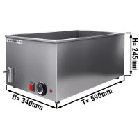 Підігрівач їжі на паровій бані GN1/1 - 150 мм / з краном зливу GGM Gastro