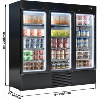 Морозильна шафа - 2030 Л - 3 скляних дверей - чорний GGM Gastro