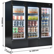 Морозильна шафа - 2030 Л - 3 скляних дверей - чорний GGM Gastro