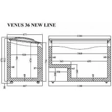 VENUS NL 36 (342л) Морозильна скриня з гнутим розсувним склом CRYSTAL S.A. Греція