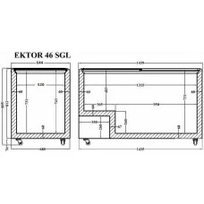 EKTOR 46 SGL (445л) Морозильна скриня з прямим склом CRYSTAL S.A. Греція
