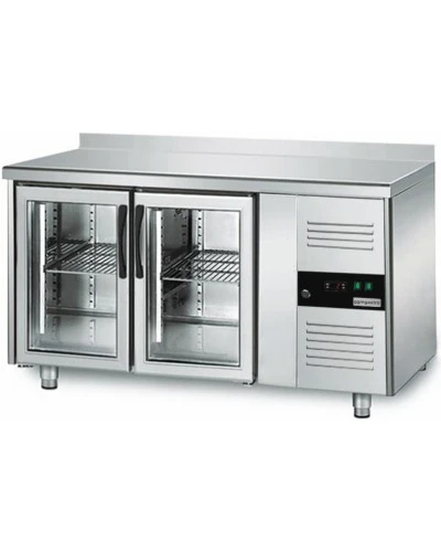 Холодильний стіл ECO - 1,36 x 0,7 m - 2 скляних дверей GGM Gastro