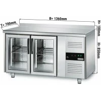 Холодильний стіл ECO - 1,36 x 0,7 m - 2 скляних дверей GGM Gastro