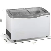 VENUS NL 36 (342л) Морозильна скриня з гнутим розсувним склом CRYSTAL S.A. Греція