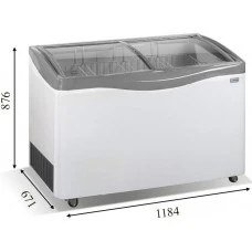 VENUS NL 36 (342л) Морозильна скриня з гнутим розсувним склом CRYSTAL S.A. Греція