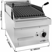 Гриль лавовий газовий (7 кВт) - можливість нахилу решітки GGM Gastro