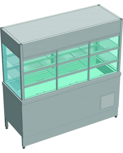 Вітрина кондитерська ПВХЛС-К VS/VSOP (з боксом) СТАНДАРТ 201/Ст.3 1800