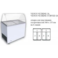 VENUS VETRINE 26 ECONOMY Морозильна вітрина для м'якого морозива пряме скло CRYSTAL S.A. Греція