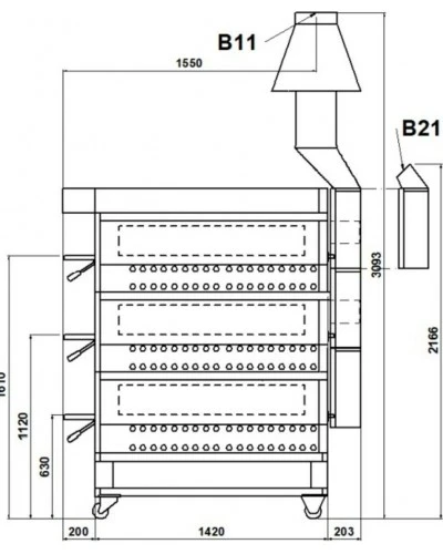 Піч для піци P110/B 3/SP (Moretti Forni)