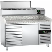 Холодильний стіл для піци PREMIUM - 1,5 x 0,8 m - 1 двері та 7 шухляд GGM Gastro