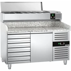 Холодильний стіл для піци PREMIUM - 1,5 x 0,8 m - 1 двері та 7 шухляд GGM Gastro