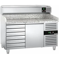 Холодильний стіл для піци PREMIUM - 1,5 x 0,8 m - 1 двері та 7 шухляд GGM Gastro