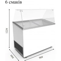 VENUS VETRINE 26 ECONOMY Морозильна вітрина для м'якого морозива пряме скло CRYSTAL S.A. Греція