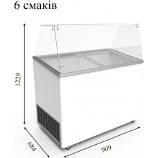 VENUS VETRINE 26 ECONOMY Морозильна вітрина для м'якого морозива пряме скло CRYSTAL S.A. Греція