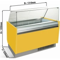 Вітрина для морозива 1,25 x 0,92 м - жовта GGM Gastro