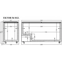 EKTOR 56 SGL (535л) Морозильна скриня з прямим склом CRYSTAL S.A. Греція