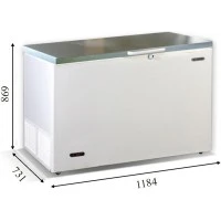 IRAKLIS 36 INOX (342л) Морозильна скриня з глухою кришкою з нержавіючої сталі ТМ CRYSTAL Греція
