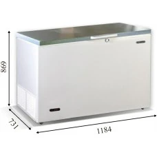 IRAKLIS 36 INOX (342л) Морозильна скриня з глухою кришкою з нержавіючої сталі ТМ CRYSTAL Греція