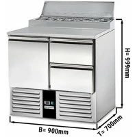 Саладетта PREMIUM - 0,9 x 0,7 m - 1 двері та 2 шухляди 1/2 GGM Gastro