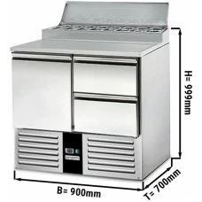 Саладетта PREMIUM - 0,9 x 0,7 m - 1 двері та 2 шухляди 1/2 GGM Gastro