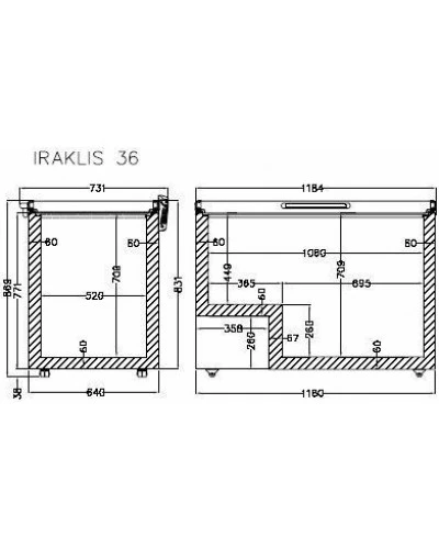 IRAKLIS 36 INOX (342л) Морозильна скриня з глухою кришкою з нержавіючої сталі ТМ CRYSTAL Греція