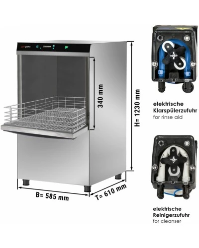 Посудомийна машина 4.9 kW - з доазтор миючого засобу (подвійна стінка) GGM Gastro