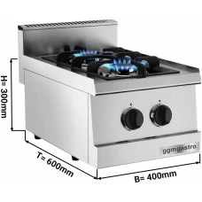 Плита газова - 2 конфорок - 6 kW GGM Gastro