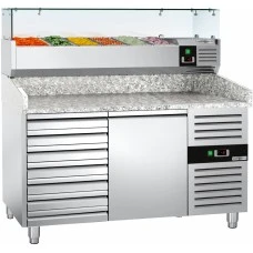 Холодильний стіл для піци PREMIUM - 1,5 x 0,8 m - 1 двері та 7 шухляд GGM Gastro