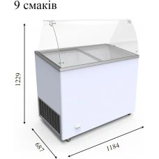 VENUS VETRINE CURVED 36 ECONOMY Морозильна вітрина для м'якого морозива гнуте скло CRYSTAL S. A. Греція