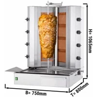 Гриль для шаурми - 4+4 нагрівальними елементами - V-Form - max. 100 kg GGM Gastro