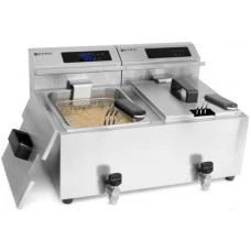 Фритюрниця MasterPro зі зливним краном - 2x8 л