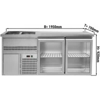 Холодильний стіл для пива 1,95 x 0,7 м - з 2 скляними дверима GGM Gastro