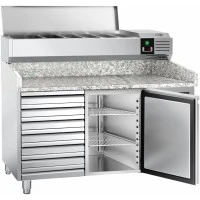 Холодильний стіл для піци PREMIUM - 1,5 x 0,8 m - 1 двері та 7 шухляд GGM Gastro