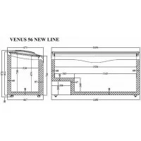VENUS NL 56 (513л) Морозильна скриня з гнутим розсувним склом CRYSTAL S.A. Греція
