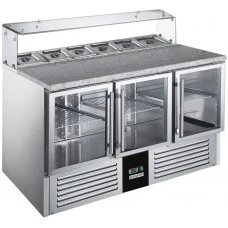 Саладетта PREMIUM - 1,36 x 0,7 m - 3 скляних дверей GGM Gastro