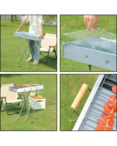 Складний мангал барбекю 70х70х30см, BARBECUE TRAY 770T