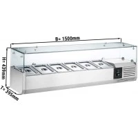 Настільна холодильна вітрина PREMIUM 1,5 m x 0,4 m - для 6x 1/3 GN GGM Gastro