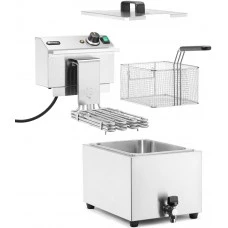 Фритюрниця XL Profi Line із зливним краном, ручна, 10 л, 400 В, 6600 Вт, 302x687x(В)375 мм