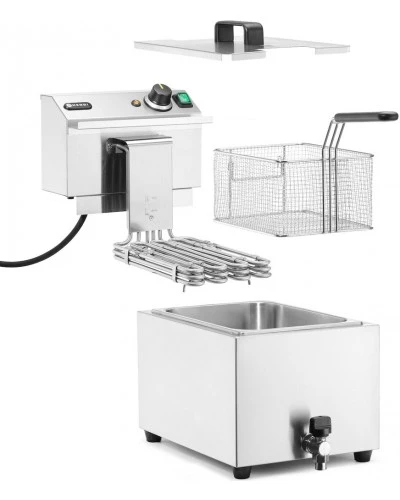 Фритюрниця XL Profi Line із зливним краном, ручна, 10 л, 400 В, 6600 Вт, 302x687x(В)375 мм