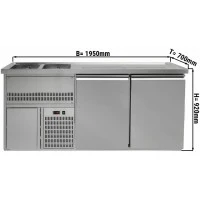 Холодильний стіл для пива 1,95 x 0,7 м - 2 дверцят GGM Gastro