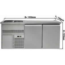Холодильний стіл для пива 1,95 x 0,7 м - 2 дверцят GGM Gastro
