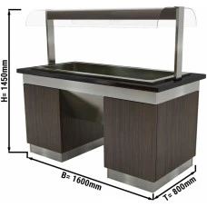 Салат-бар тепловий - 1,6 x 0,8 м - 4x GN 1/1 GGM Gastro