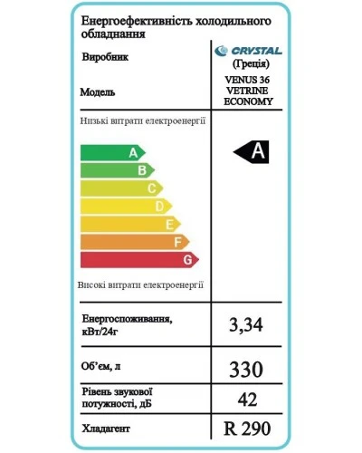 VENUS VETRINE 36 ECONOMY Морозильна вітрина для м'якого морозива CRYSTAL S.A. Греція