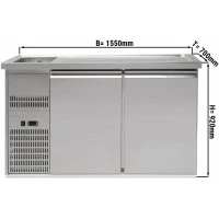Холодильний стіл для пива 1,5 x 0,7 м - 2 дверцят GGM Gastro