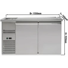 Холодильний стіл для пива 1,5 x 0,7 м - 2 дверцят GGM Gastro