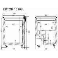 EKTOR 16 HGL (181л) Морозильна скриня з відкидним прямим склом CRYSTAL S.A. Греція
