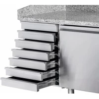 Холодильний стіл для піци PREMIUM - 1,5 x 0,8 m - 1 двері та 7 шухляд GGM Gastro