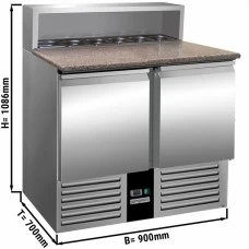 Холодильний стіл саладетта PREMIUM 0,90 m x 0,70 m / 2 двері / 240 л GGM Gastro