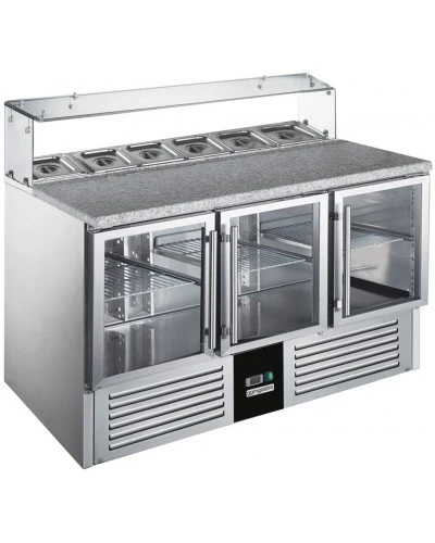 Саладетта PREMIUM - 1,36 x 0,7 m - 3 скляних дверей GGM Gastro